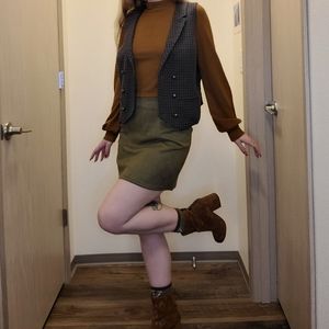 Vintage tweed plaid vest